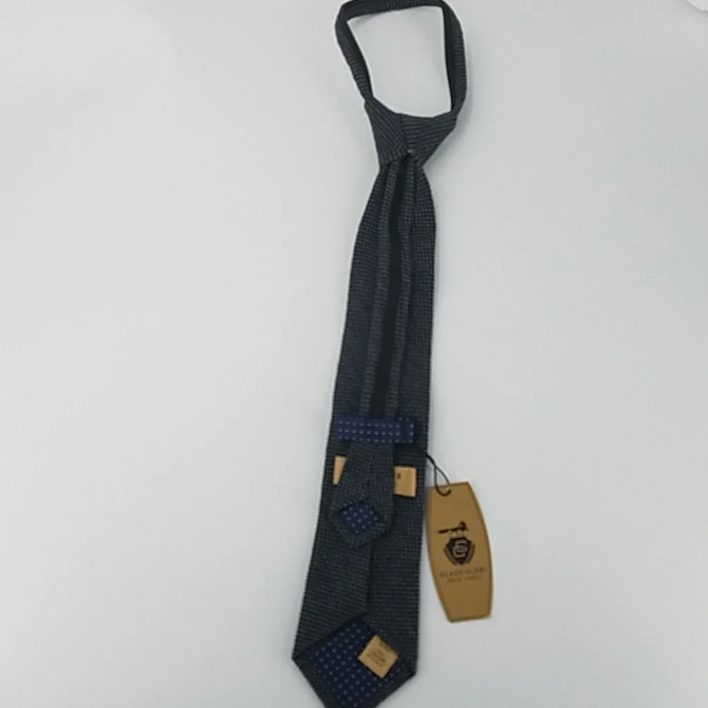 Class Club Boys Black and Gray Micro-Check Necktie